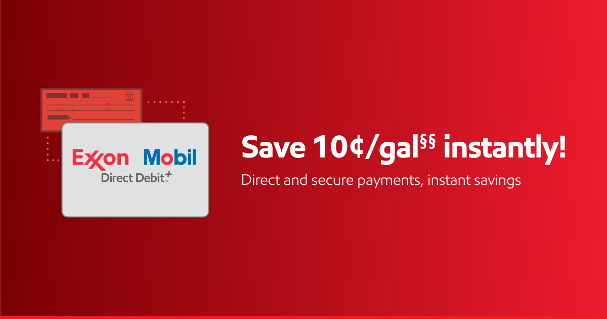Gas Debit Card Exxon Mobil Direct Debit+