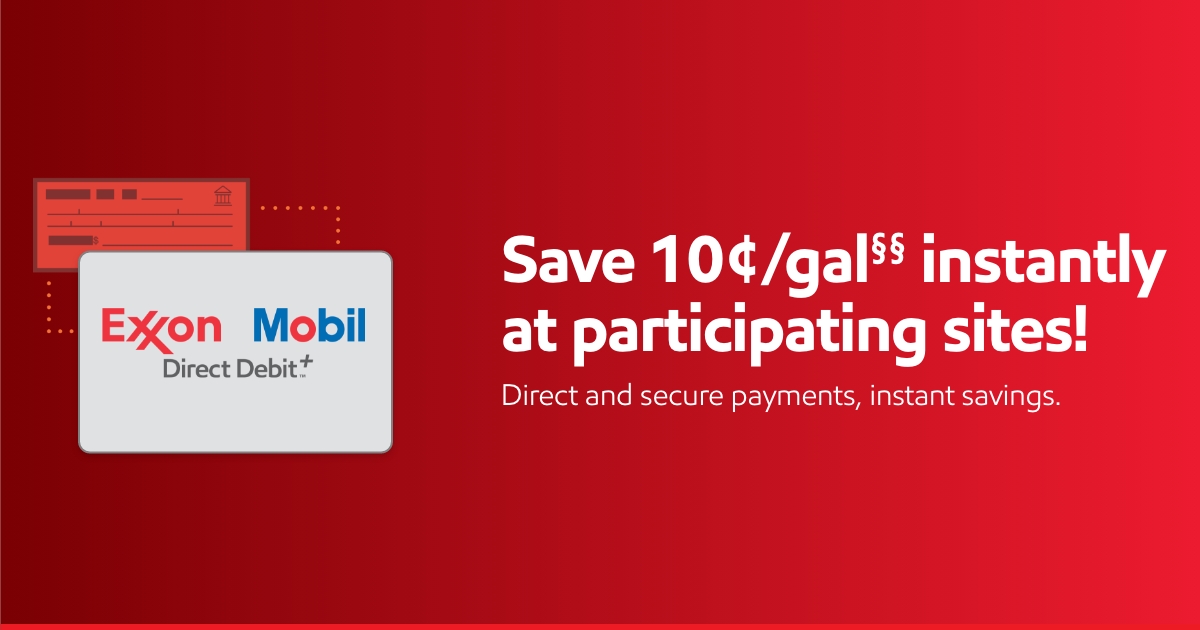 Gas Debit Card Exxon Mobil Direct Debit+
