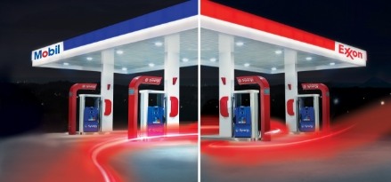 The Colour and Variation of Fuel Pumps in a Service Station