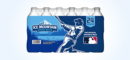 24-pack of Ice Mountain® water bottles.