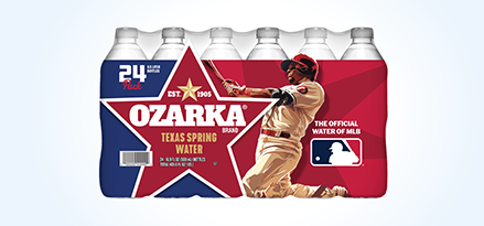 24-pack of Ozarka® water bottles.