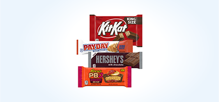 King Size KitKat®, PAYDAY, Hershey, and Reese’s PB&J Big Cups