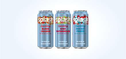 Three 16-ounce Splash Refresher™ sparkling water cans