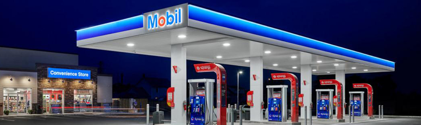A Mobil station canopy A Mobil station canopy