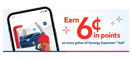 Image with blue car in a fuel station