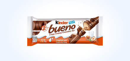Two pack of Kinder Bueno. CLUB CARD: Earn 200 points. Buy 4 Kinder Bueno® packs