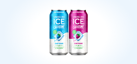 Sparkling Ice Caffeine blue raspberry and black raspberry cans. Earn 100 points. Buy 2 16-oz. Sparkling Ice® Caffeine.