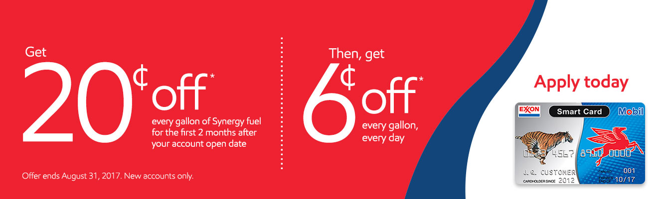 personal gas credit cards from exxonmobil exxon and mobil